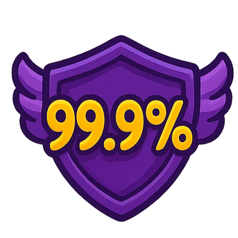 99.9% uptime badge